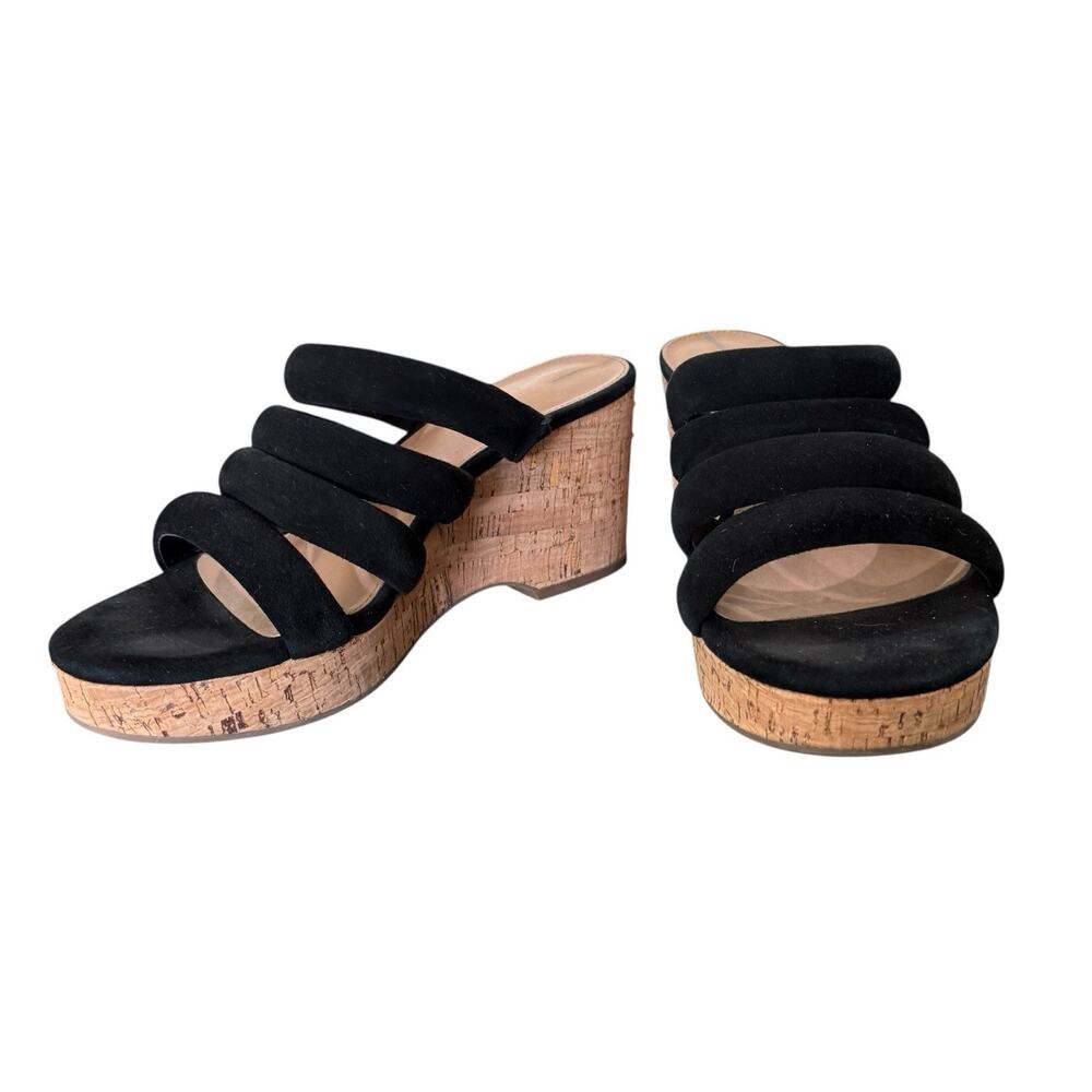 Sam Edelman Yuki Suede Espadrille Wedge Sandals Black Size 7.5M - Picture 7 of 13